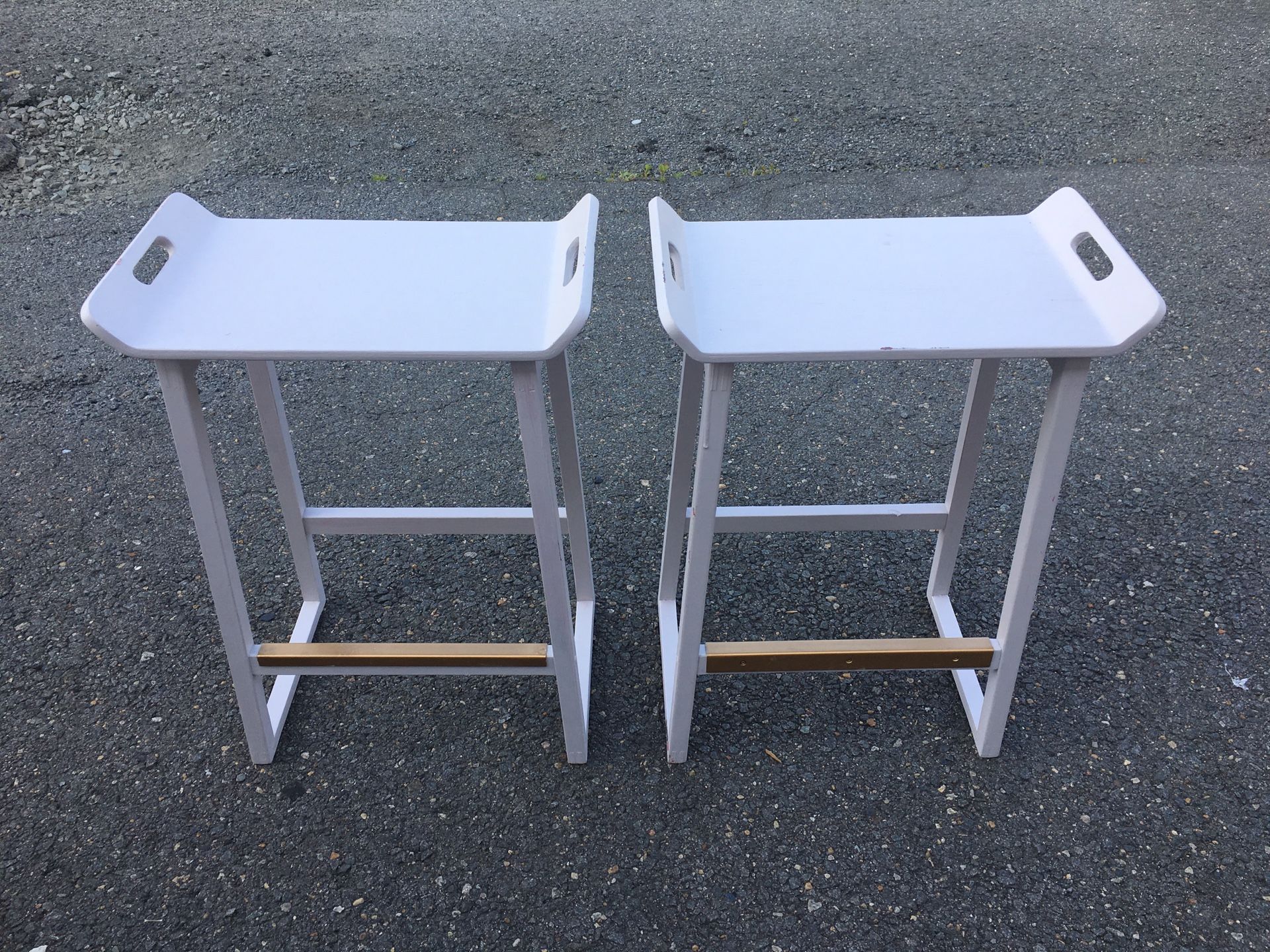 Stools - TV Tray with Gold Trim (2) 19x11x25 high