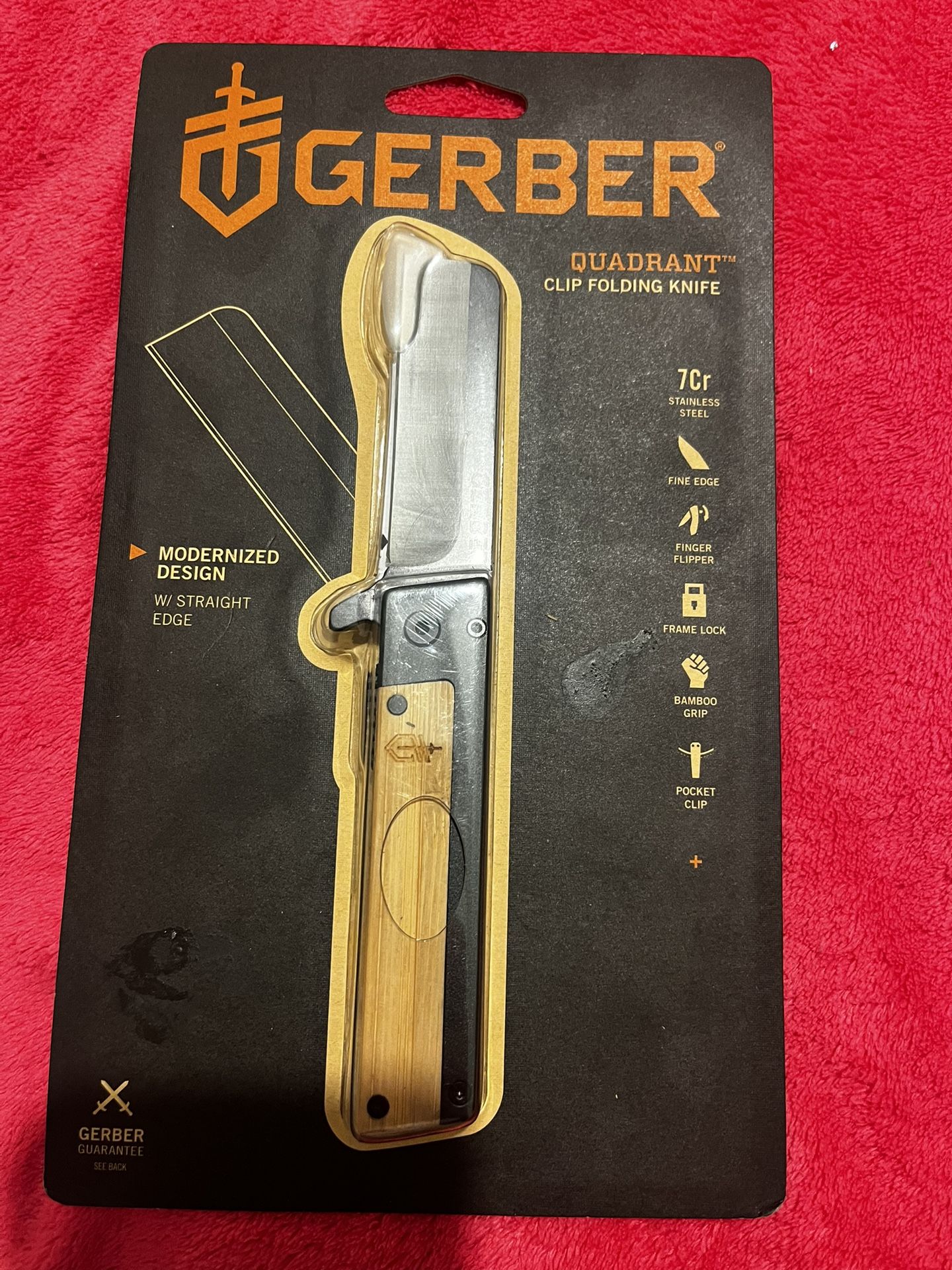 🔥 Brand New Gerber Quadrant Clip Folding Knife – Bamboo Handle – Still Sealed! 🔥