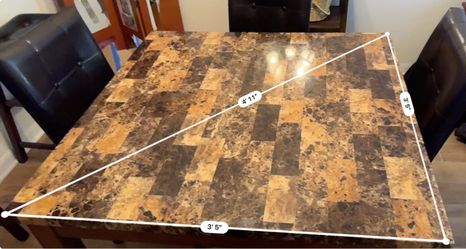 Dining Table Set with 4 Black Chairs