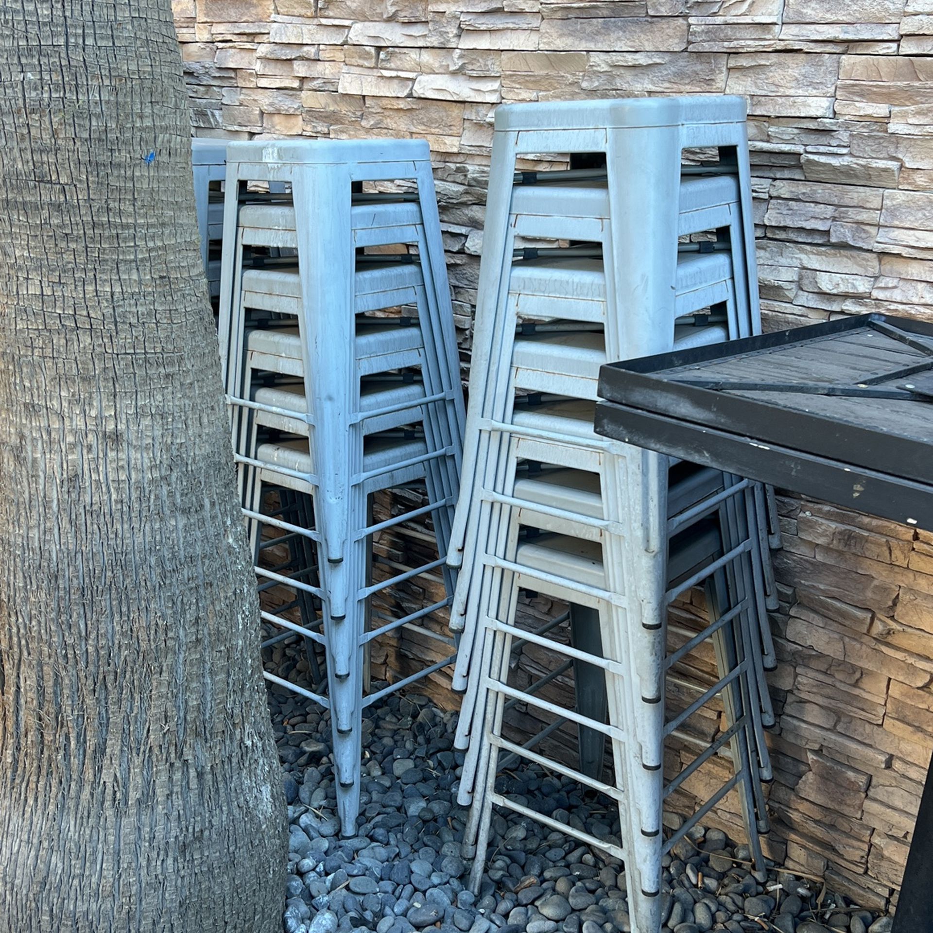 Medium and high top barstools, some wood, some steel east coast chair and bar furniture brand