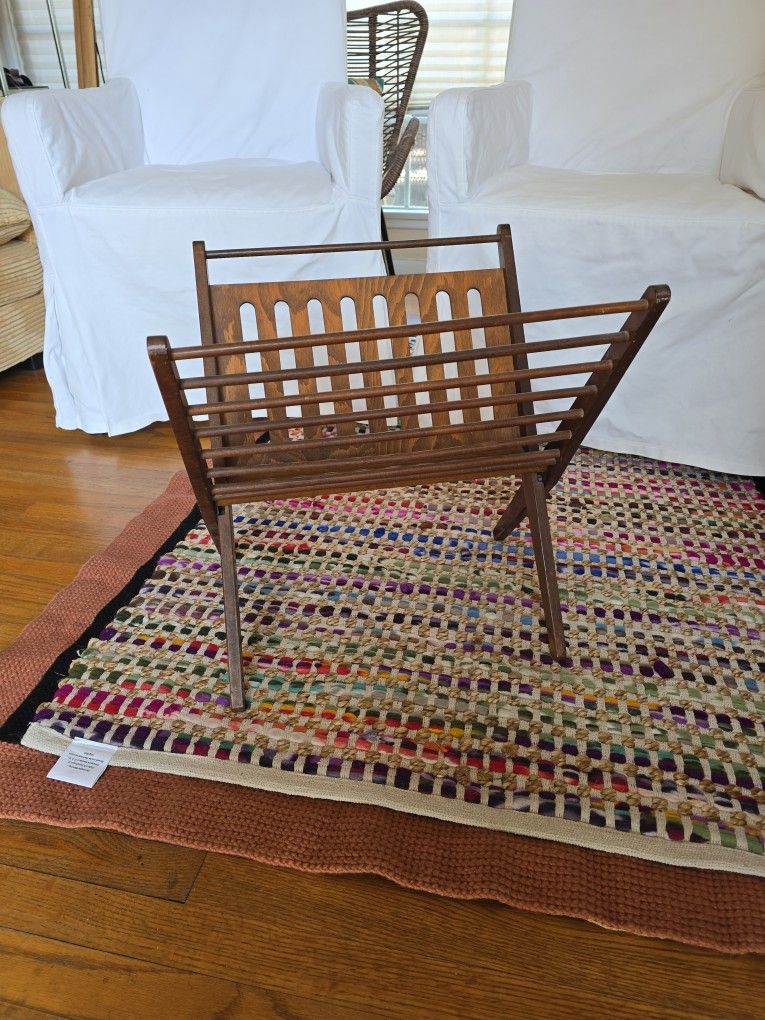 Antique Folding Magazine Rack