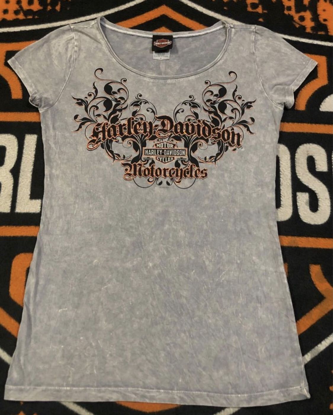 Harley Davidson T-shirt Small Women  Tie Dye Style , Metallic Finish, USA 🇺🇸