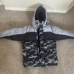 Thereabouts Unisex Kids Hooded Camouflage Puffer Jacket Full Zip L (14/16)