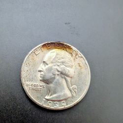 1939 Washington Silver Quarter Toned Mint State 