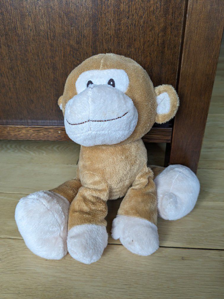 Rare Toys "R" Us Plush Brown Tan Monkey Weighted Stuffed Animal Toy Bean Bag 12". Geoffrey LLC. Fun Soft Toys!