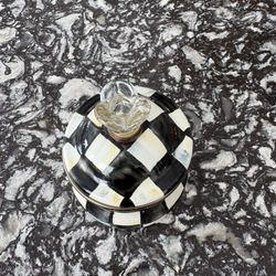 Mackenzie Childs stately checked candle Holder 