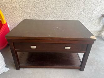 Sturdy Coffee Table with Drawer & Bottom Shelf