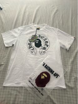 White and Black Bape x Chrome Hearts T Shirt Size M