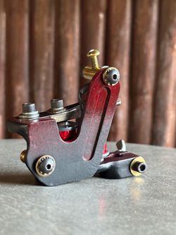 Red Custom USA Built Coil Tattoo Machine.