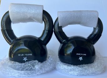New kettle bells, two pounder and a 25 pounder