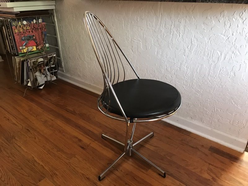 Mid Century Dahlens Dalum Wire Chair Vintage Modern Chair Retro Industrial Metal Chrome