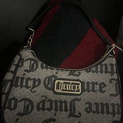 Juicy Couture Black and Gray Shoulder Bag