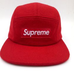 napped canvas camp RED SUPREME CAP