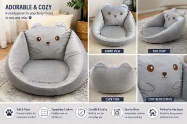 🐻 Brand New Bear Hug Plush Pet Bed – Ultra Soft Dog & Cat Sofa Bed