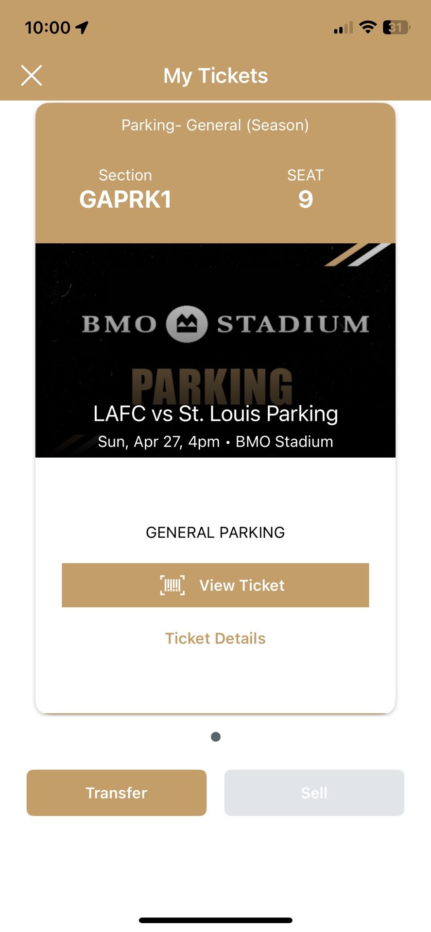 LAFC vs. St. Louis City (4/27) - Parking Pass ONLY