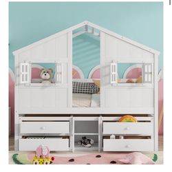 Full Size House Loft Bed