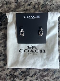 Coach New York Silver Drop Earrings