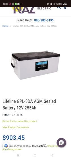 Lifeline Deep cycle Battery 12v. Gpl-8da