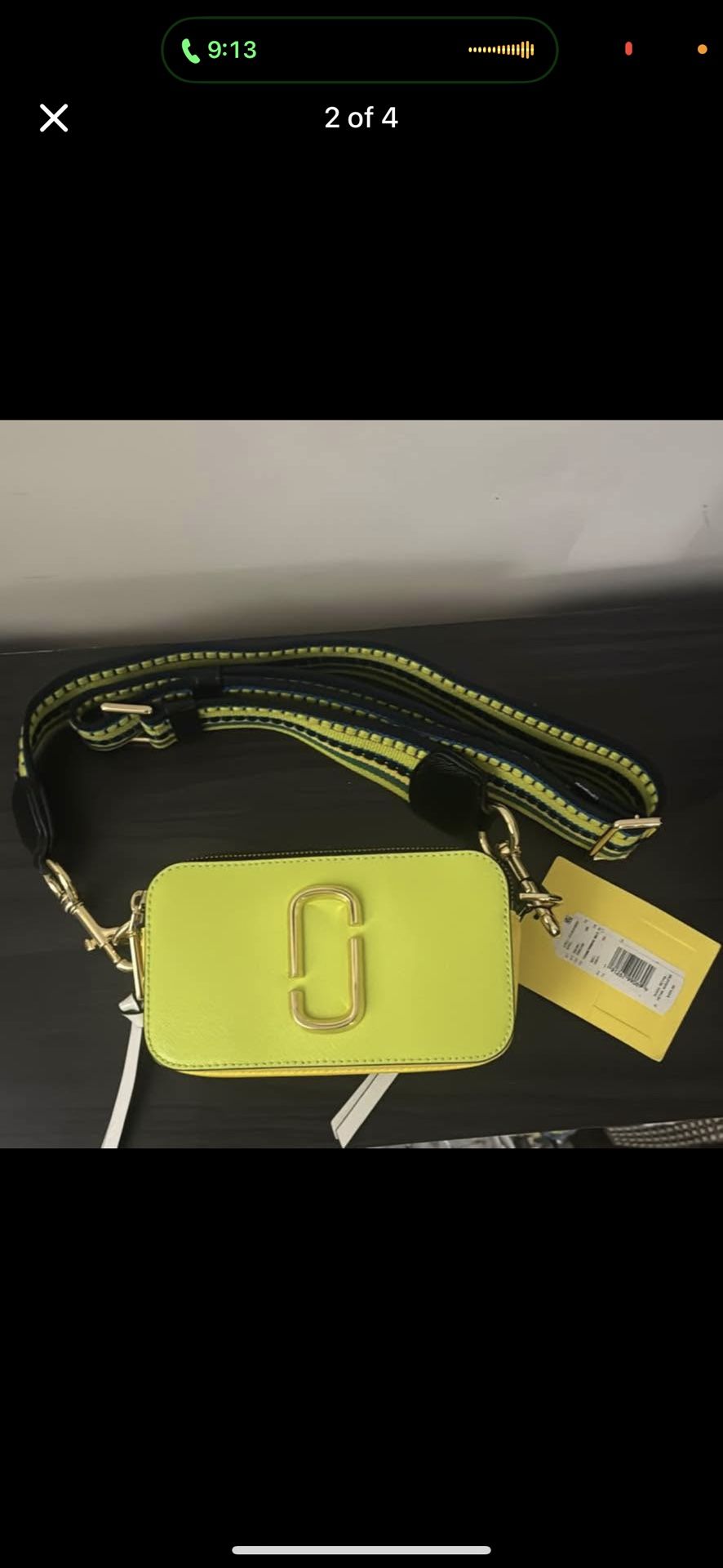 Marc Jacobs Snapshot Camera Bag – Neon Yellow with Guitar Strap (Brand New)