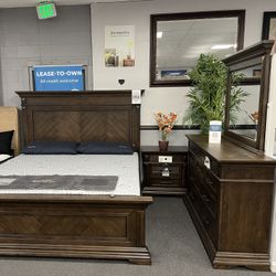 4PC Brown King Bedroom Set 