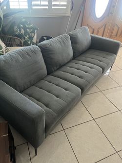 Dark Gray Mid Century Modern Sofa from Living Spaces