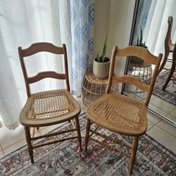 Antique Cane Chairs - Set Of 2