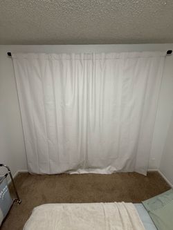 100% Blackout Curtains 90” + Curtain Rod – $50