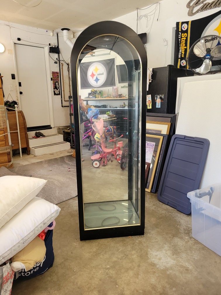 6 foot lighted curio with 3 glass shelves