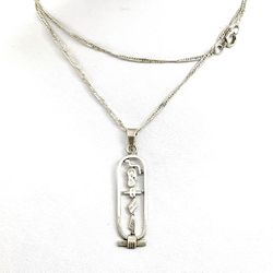 Sterling Egyptian Cartouche Necklace 