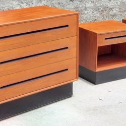 gorgeous vintage Mid Century Danish Modern TEAK high quality 3 pc BEDROOM SET And Others 