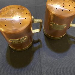 Large Copper Salt and Pepper Shakers 