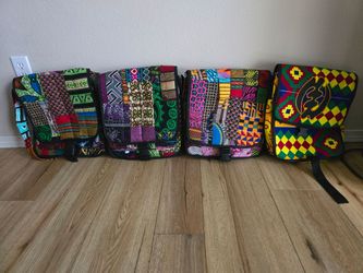 African Wax Print", "Kente Cloth Messenger Bag", "Ankara Crossbody", and "Boho Tribal Travel Bag".
