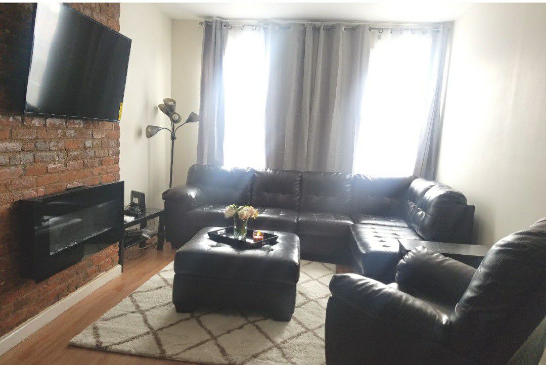Dark Brown Leather Living Room Set