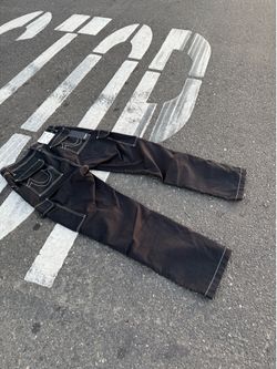 32W Black w/ White Accented True Religion Cargo Pants
