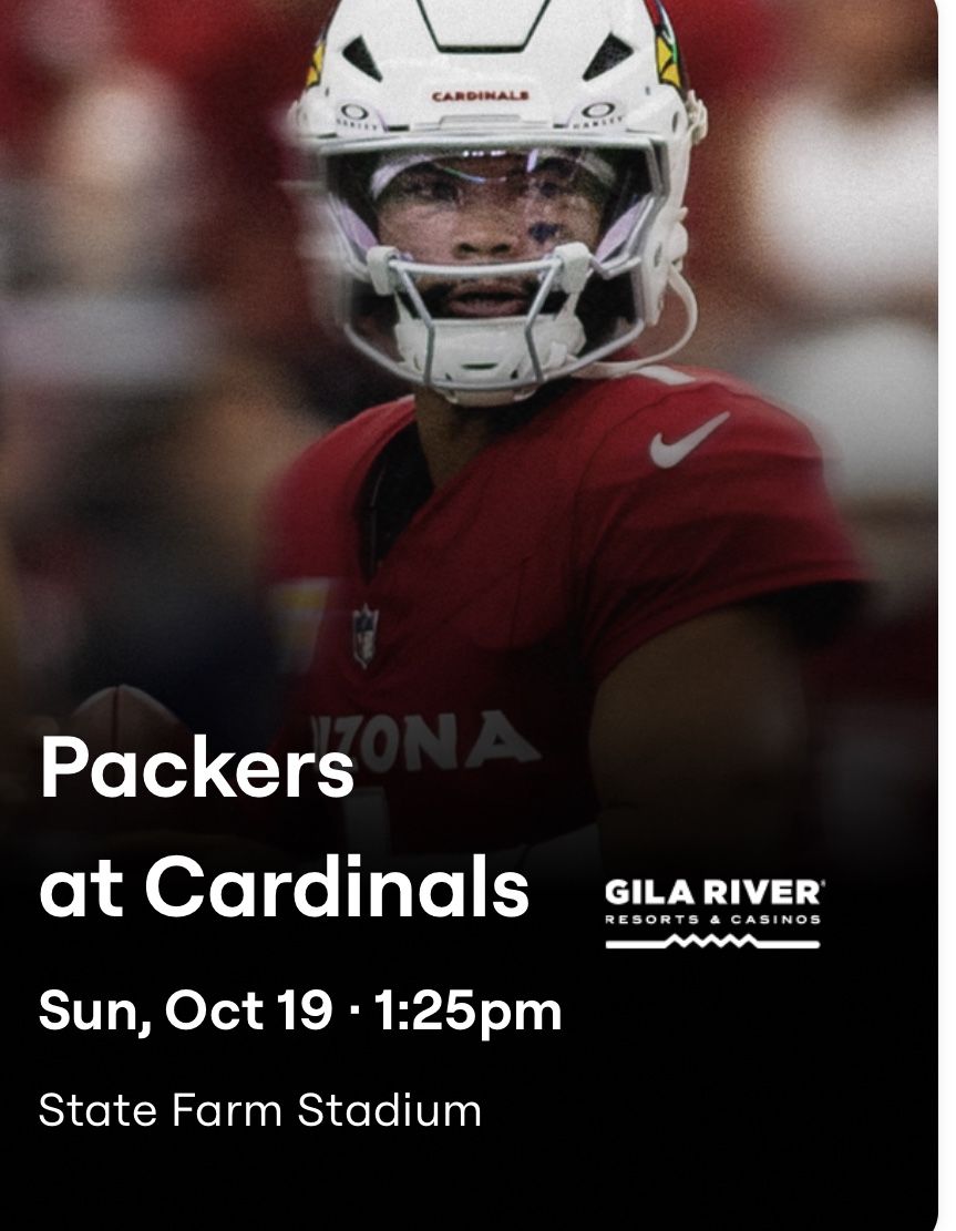 Packers vs Cardinals -2 Lower Level Aisle Seats - $350.00 Each Or OBO!