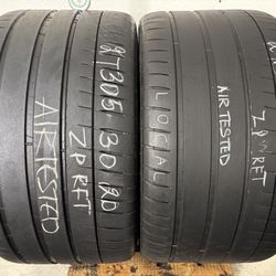 2 Tires 305 30 20 Michelin Pilot Sport 4s Zp Run Flat No Repairs