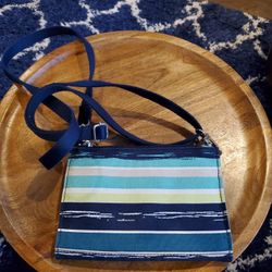 Thirty One Striped Crossbody Wallet