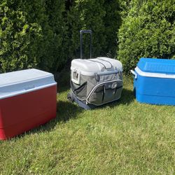 3 Large Coolers 