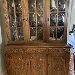 2 piece antique hutch