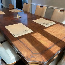 Dining table with double pedestal base