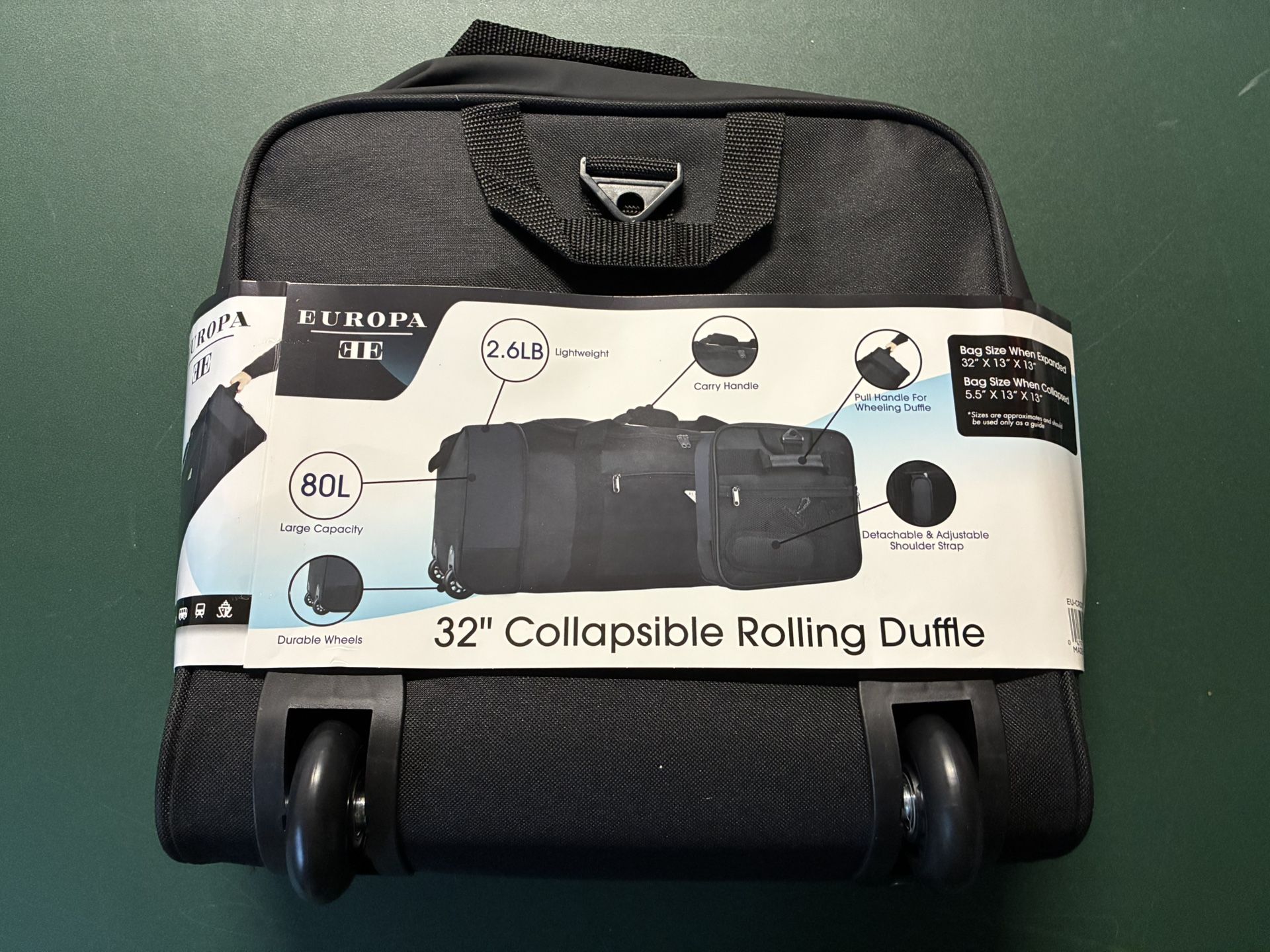 32” Collapsible Rolling Duffle
