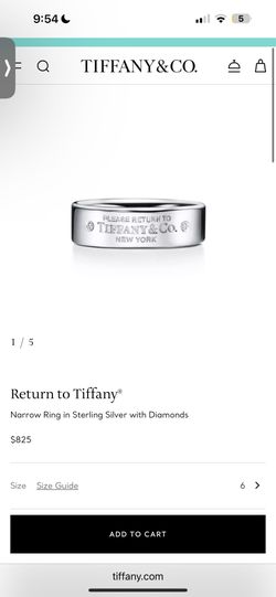 Return to Tiffany® Narrow Ring in Sterling Silver with Diamonds