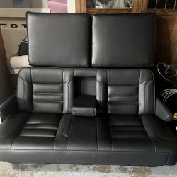 RV, Adventure Van Folding Leather Bench Seat Bed
