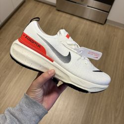Nike White And Red Zoom X Invincible Running Shoes
