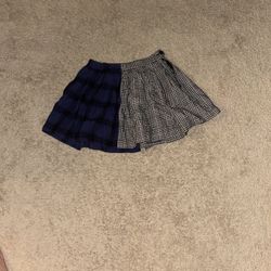 Stylish Black and Blue Plaid Women's Skirt