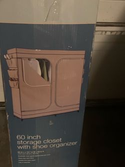 Storage closet with shoe organizer