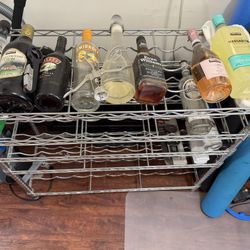 Metal Wine Rack / Bar Storage Rack – Holds Multiple Bottles