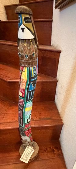 Vintage Ferdinand Belone FB Navajo Long Hair Kachina 28.5” Hand Carved Signed