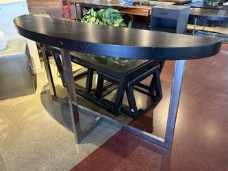 Minimal Modern Shallow Half-Moon Sofa Table