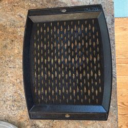 Lodge Pre-Seasoned Cast Iron Rectangle Grill Topper - Use on the Grill - Grilling Pan Designed to Protect Food from Falling Through the Grate - Cast I